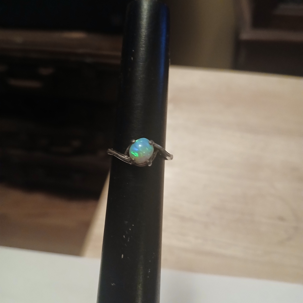 Dazzling Sterling Silver Opal Ring